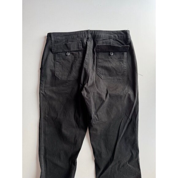 SANCTUARY Peace Crop Black Cotton Twill Mid Rise Straight Chino Pants, Size 28 - Picture 5 of 14